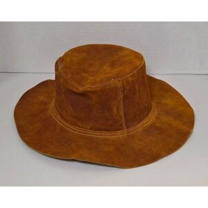 Vintage Antler Canada Tan Suede Leather Wide Brim Indiana Jones Style Hat